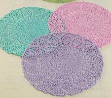 SPRINGTIME TABLE MATS PLACE MATS DINING DECOR CROCHET PATTERN INSTRUCTIONS