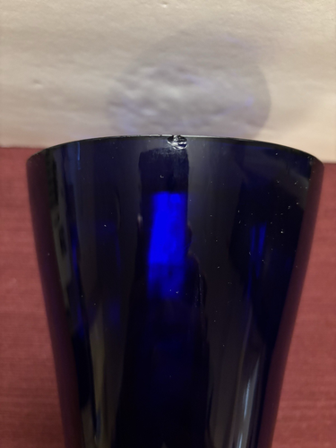 FOSTORIA 9 3/4 " Flower Vase 2470 Colbalt Blue Glass Crafted in the US - Picture 6 of 6