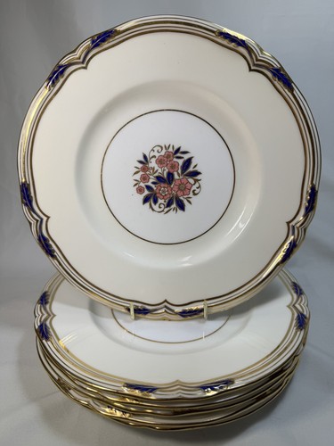 (6) Minton for Tiffany & Co Pink Floral/Gold on Cream 8.75 Inch LUNCHEON PLATES - Picture 8 of 11