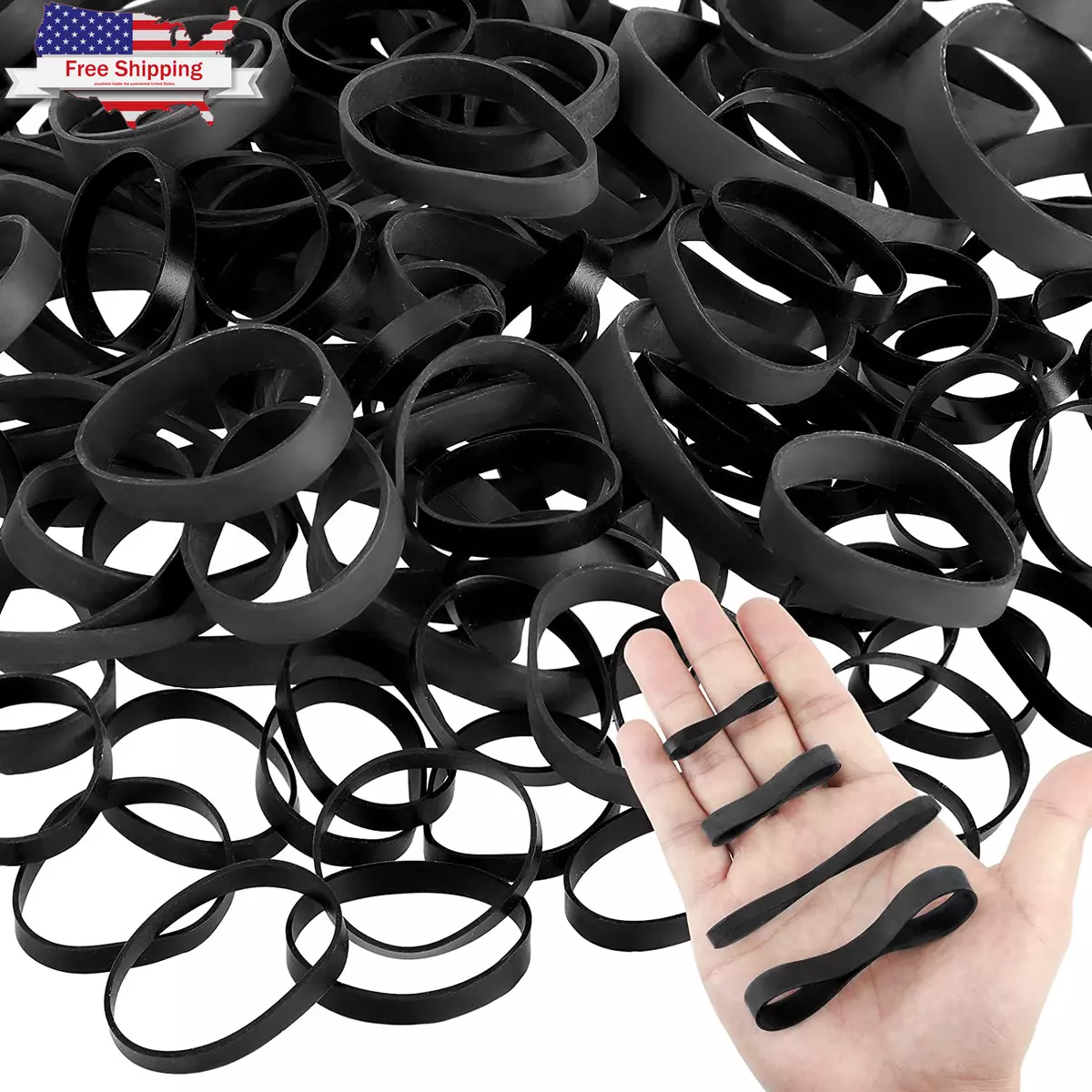 Small thick black clearance rubber bands