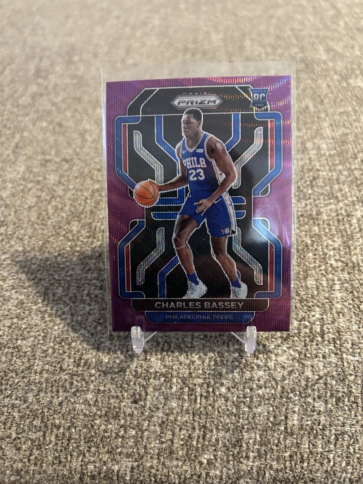 2021-22 Panini Prizm PURPLE WAVE PRIZM #304 Charles Bassey ROOKIE CARD RC