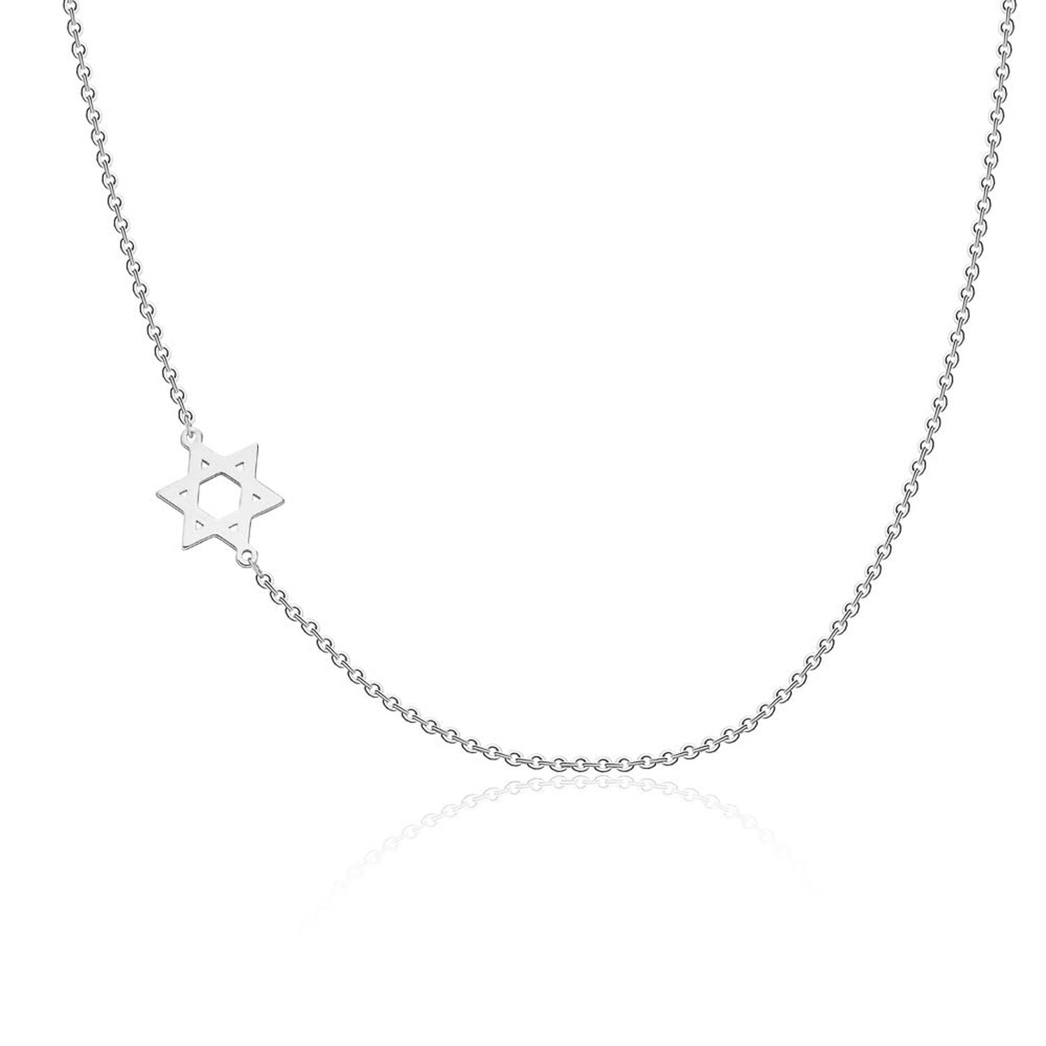 Star of David Necklace Stud Earrings Jewish Jewelry Set for Women