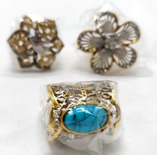 Joyci Scarf Buckle/Rings Jewelry 3 Piece Set NIP