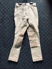 ARIAT JODHPURS *Sz 12 Youth *Beige * VGC w/Cuffs Front zip