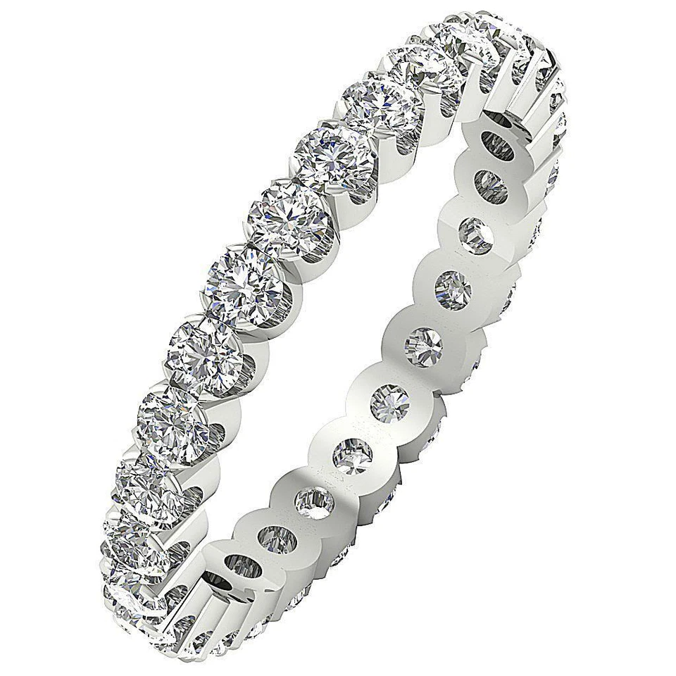 Eternity Stackable Ring I1 G 0.90 Ct Round Cut Diamond 14K Rose Gold Appraisal - Image 3 of 4