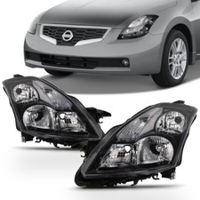 For 2007-2009 Nissan Altima Sedan Halogen Headlights Black Wclear Signal Pair