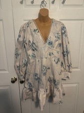 NWT Asos Womens Puff Sleeve Mini Dress Plus Size 14 Floral Print