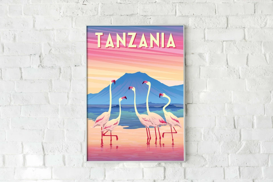 Tanzania travel poster, Tanzania retro print, Tanzania vintage travel print - Image 4 of 4