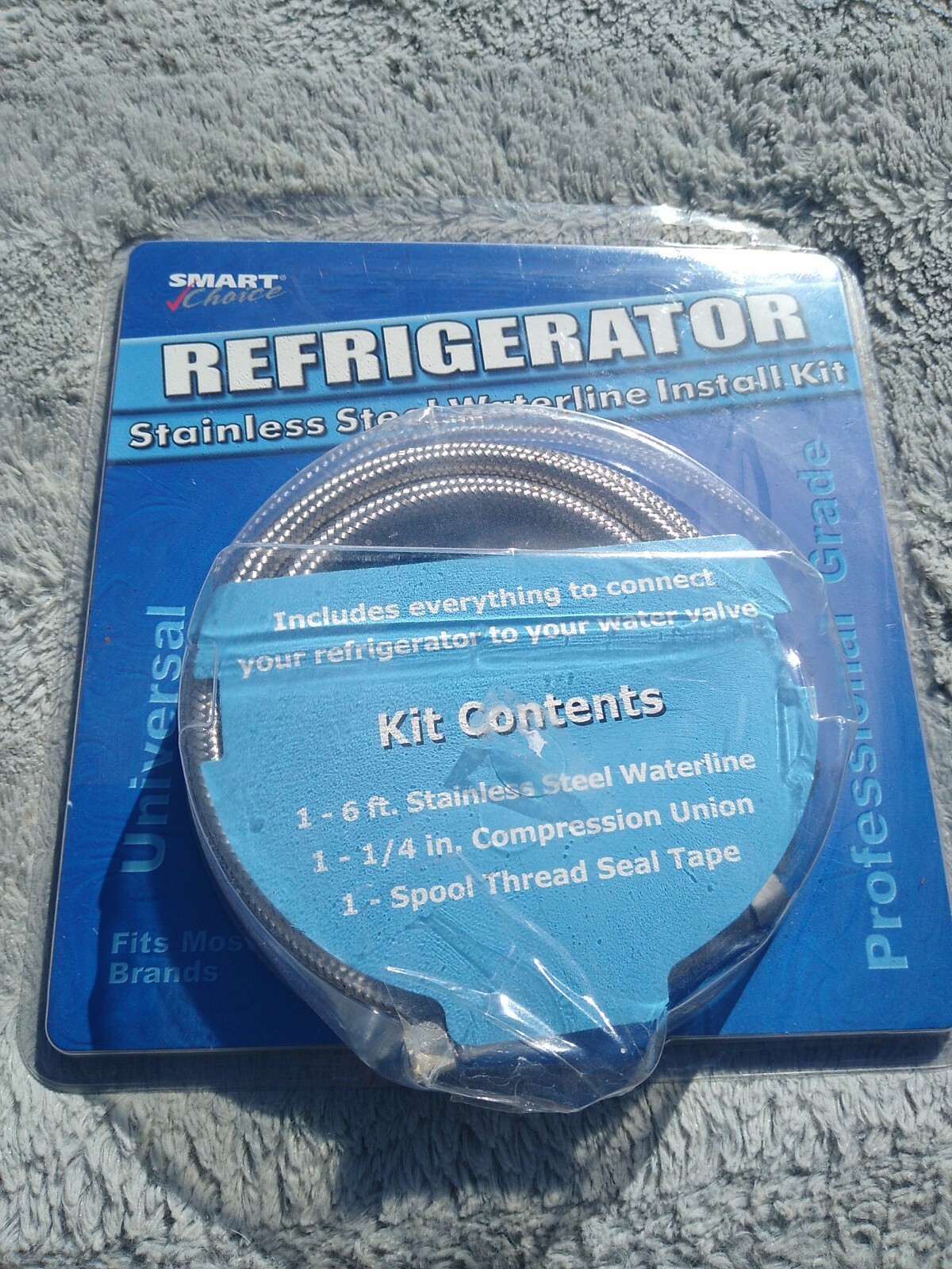 Smart Choice 6' Stainless Steel Refrigerator to Valve Waterline Kit