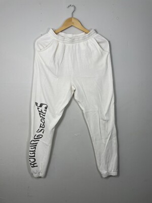 Women's Joggers Sweat Pants Rolling Stones Creme Sz XSmall