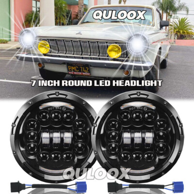 2x For Dodge Dart 1964-1976 DOT 7'' inch Round LED Headlights Hi-Lo Sealed Beam