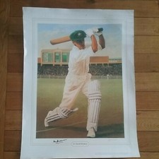 Artist Signed Print of the famous Australian Cricketer Donald Bradman ( 3 )