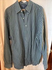 Vintage Ralph Lauren Blake Men  s Button Down Shirt 2XL Blue Green Plaid