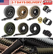 Rifle Gun Sling Crossbow Gun Strap Tactical 550 Paracord 2 Point Tri Lock Swivel