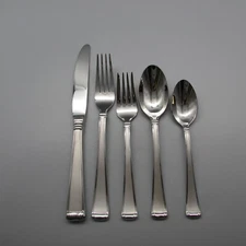 Gorham COLUMN FROSTED  Stainless Flatware -  5pc Place Setting  / NO