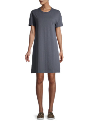 time and tru dresses Women's Double Cloth Cotton Midi Dress with Flutter Sleeves, Sizes XS-XXXL wearing Knit Dress from Time and Tru all summer long Krista - Walmart Finds |