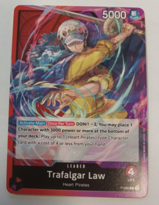 One Piece - Trafalgar Law - P-086 - OP10 Release Event Red/Purple NM