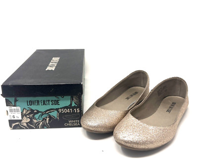 Lower East Side Flats Chelsea Ballet Shoes Champagne Glitter Size 6.5 Vintage