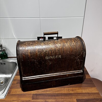 Vintage Singer 28K Elektro/Handkurbel Nähmaschine 1910 guter Zustand F41658