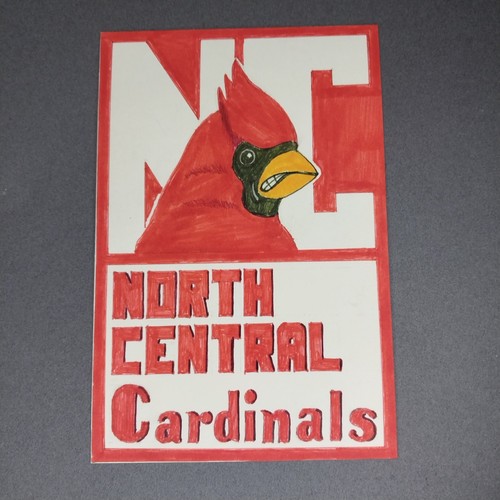 North Central Cardinals Naperville Illinois Scrapbook Artwork Art Shadowbox