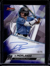2025 Bowman's Best PJ Morlando Auto Purple Refractor #/75 Marlins