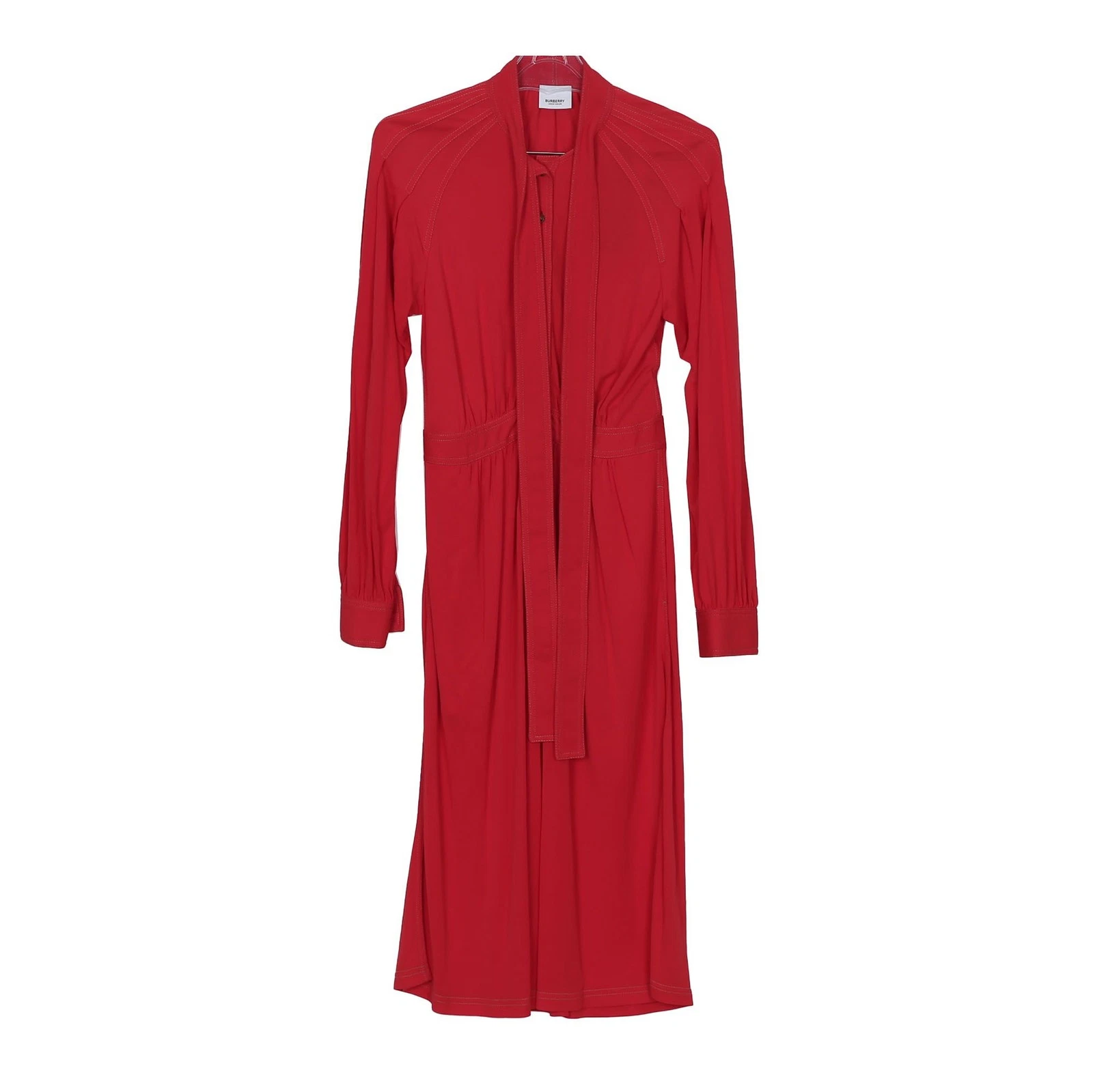 Abito cravatta Burberry rosso jersey 38 8014207 59804886