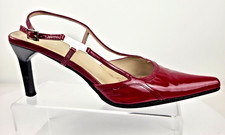 Gucci Red Patent Leather Slingback Pointed Toe Heels Womens 7B Vintage