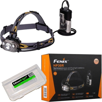 HP30R 1750 Lumen CREE LED Headlamp (Black) 2 X Li-Ion Rechargeable Batteries wit