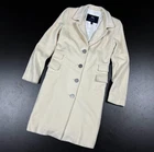 Vintage Women's BURBERRY Beige Wool Classic Trench Coat Jacket Size UK6 US4 EU34