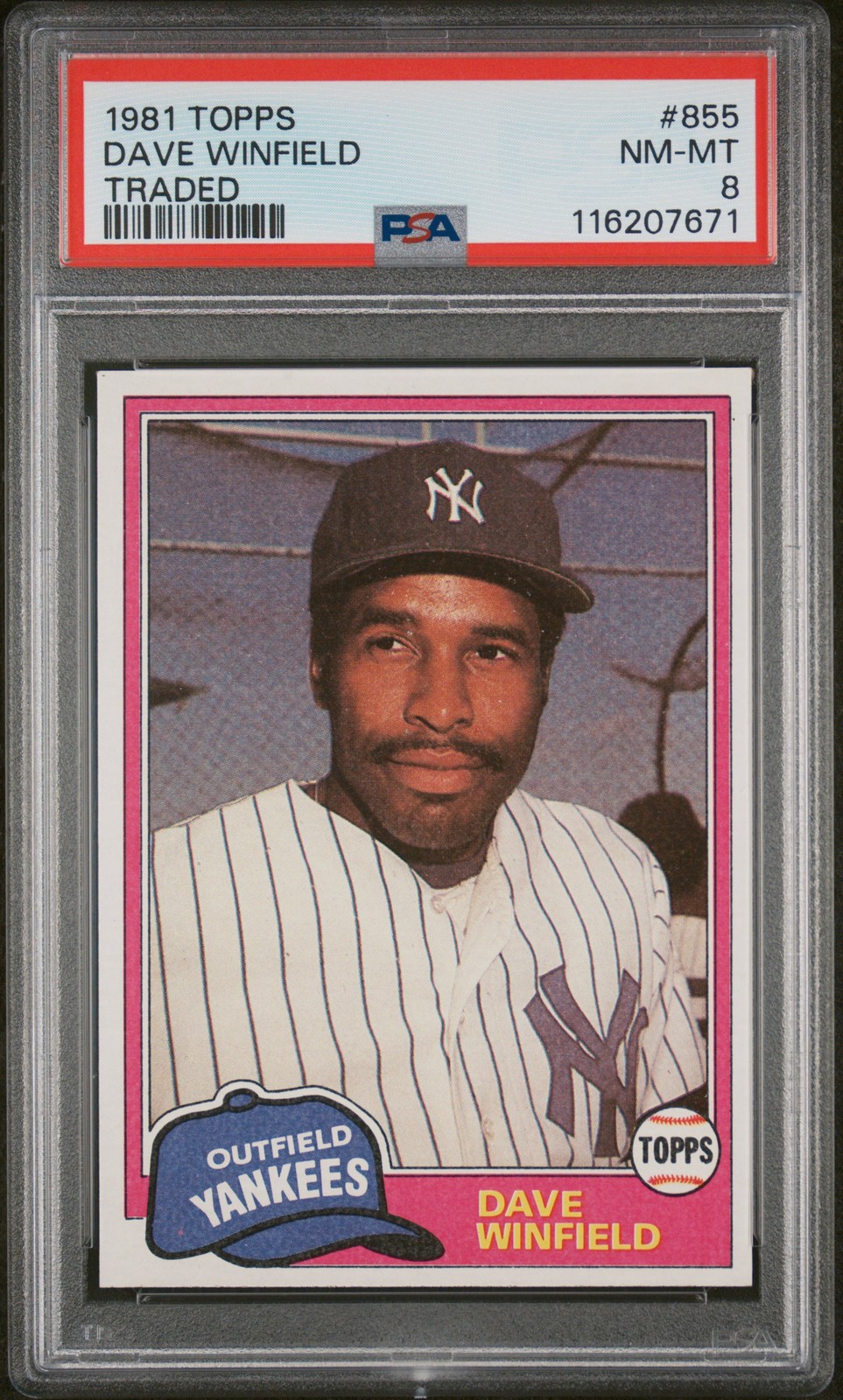 1981 TOPPS TRADED #855 DAVE WINFIELD PSA 8