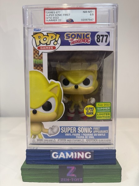 Funko Pop! Juegos Sonic The Hedgehog Super Sonic #877 Exclusivo PSA Calificado 8.5