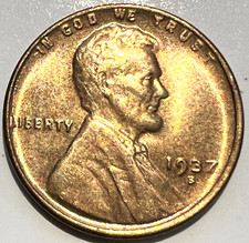 1937 S  Lincoln Wheat Cent BU Brilliant Uncirculated Gem from OBW Bank Roll