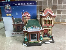 Carole Towne 2002 Collection Christmas  Village Tailor House -8” Tall- W/ Light