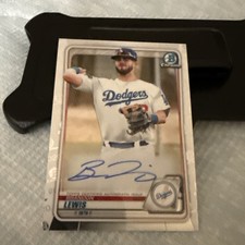 2020 Bowman Chrome Rookie RC Prospect SP AUTO Brandon Lewis (LA Dodgers)