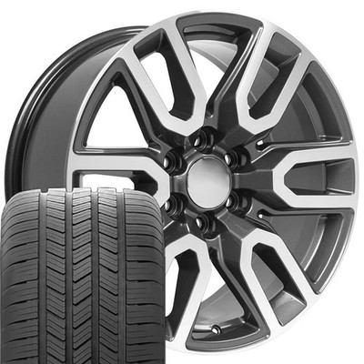 OE Wheels CV36 20x9 Gunmetal Rims & Bridgestone Tires Set 6x139.7 28 ET