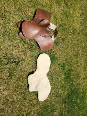 Expressly For Miller English Horse Saddle 18''  Brown Leather With Wool Padding. 