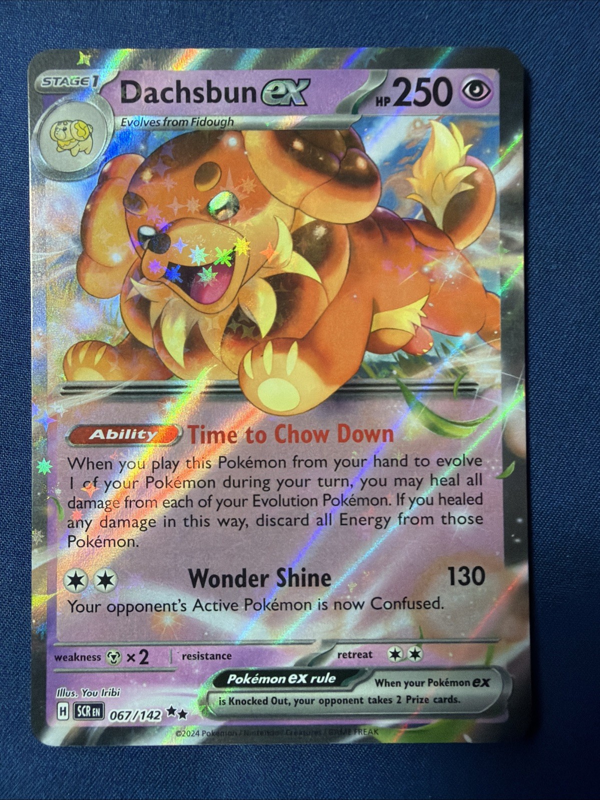 Pokémon TCG Dachsbun EX Double Rare Holo Card Prismatic Evolutions 067/142