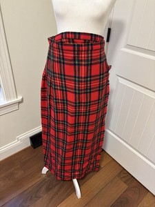 Rare Vintage Scottish Wool Long Kilt In Royal Stewart Tartan Likely From 1970s