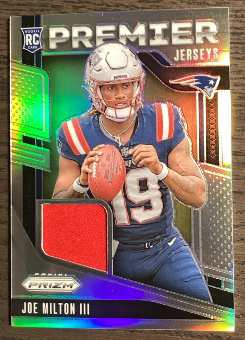 2024 Panini Prizm Premier Jerseys Joe Milton III #PJ-JMN (MEM, RC) Silver