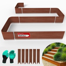 20ft. 6-Pack Cor-Ten Steel Landscape Edging - 40" L x 6" H Metal Edging for L...