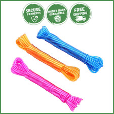 LAUNDRY HOUSEHOLD PLASTIC CLOTHESLINE Durable Hanging Drying Clothes Line 33 Ft