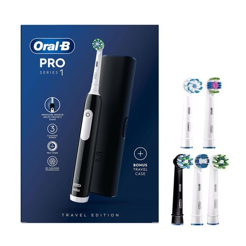 Oral-B Pro Cross Action Elektrische Wiederaufladbare Zahnbürste mit Reiseetui, Schwarz - Bild 12 von 12