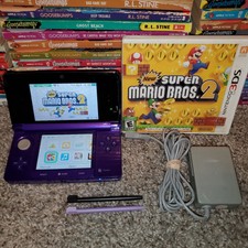 Midnight Purple Nintendo 3DS Console- US Version - with Super Mario 2 - Tested
