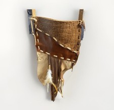 Native American-style leather shoulder bag or purse.