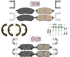 AmeriPro Ceramic Brake Pads Parking Shoes Hardware Fits Infiniti FX35 2006-2012