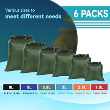 6PCS Lightweight Dry Bags – Waterproof for Kayaking Hiking Boating