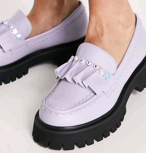 Koi Footwear Lilac Tots Loafers 'cute' Beads Kawaii Size 6 BNWOT Pastel Goth