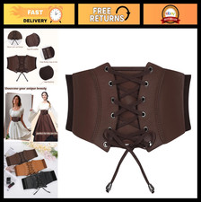 Wide Elastic Corset Belt for Women - Vintage Lace-up Waspie Waist Belt for Dress