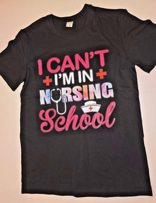 Nursing School Nurse T Shirt- Black base Vibrant Colors- Brand New Great Gift!