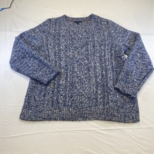 NWOT Tommy Hilfiger XXL Blue Marled Cable Knit Sweater Warm Comfortable 
